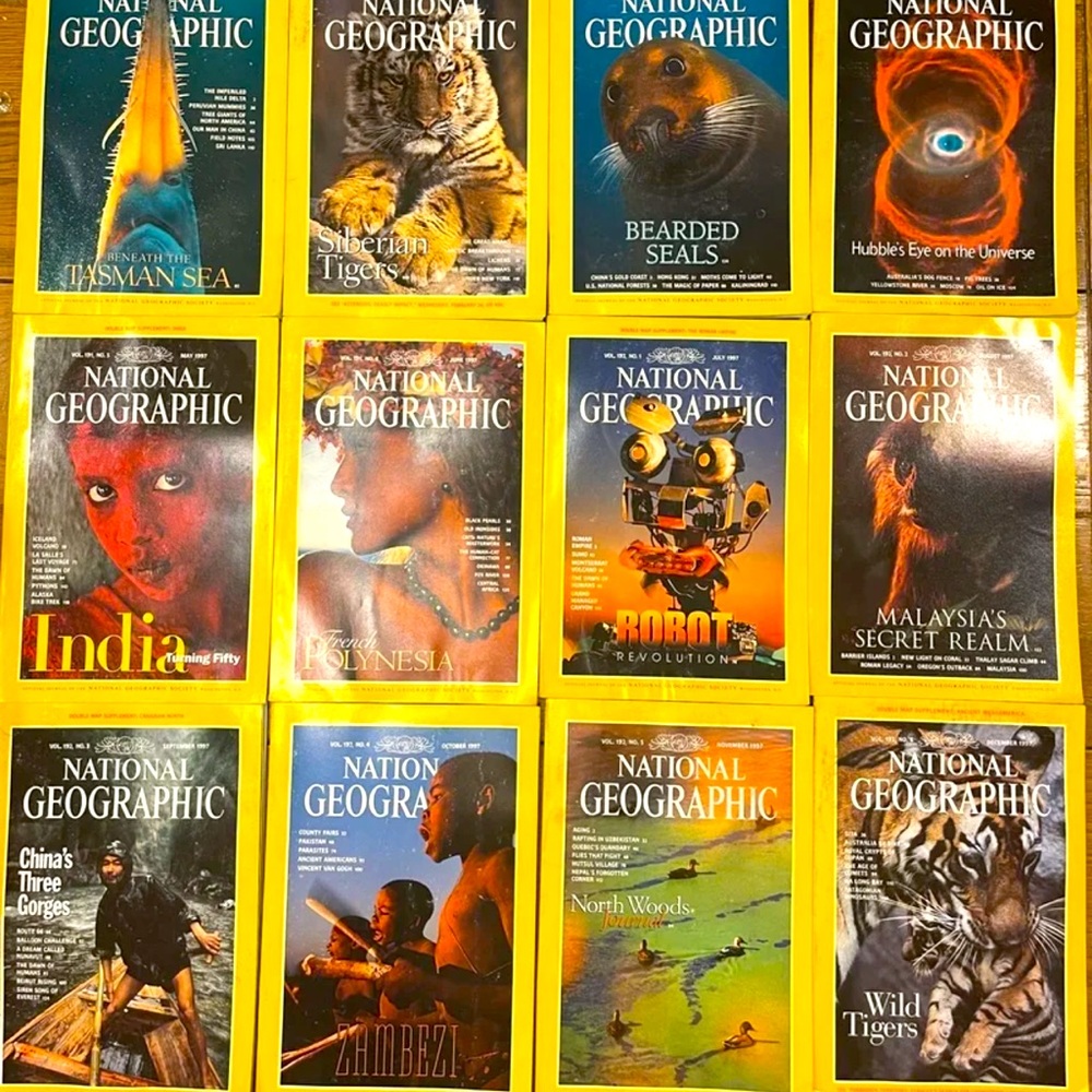 National Geographic Magazines 1997 Complete Set